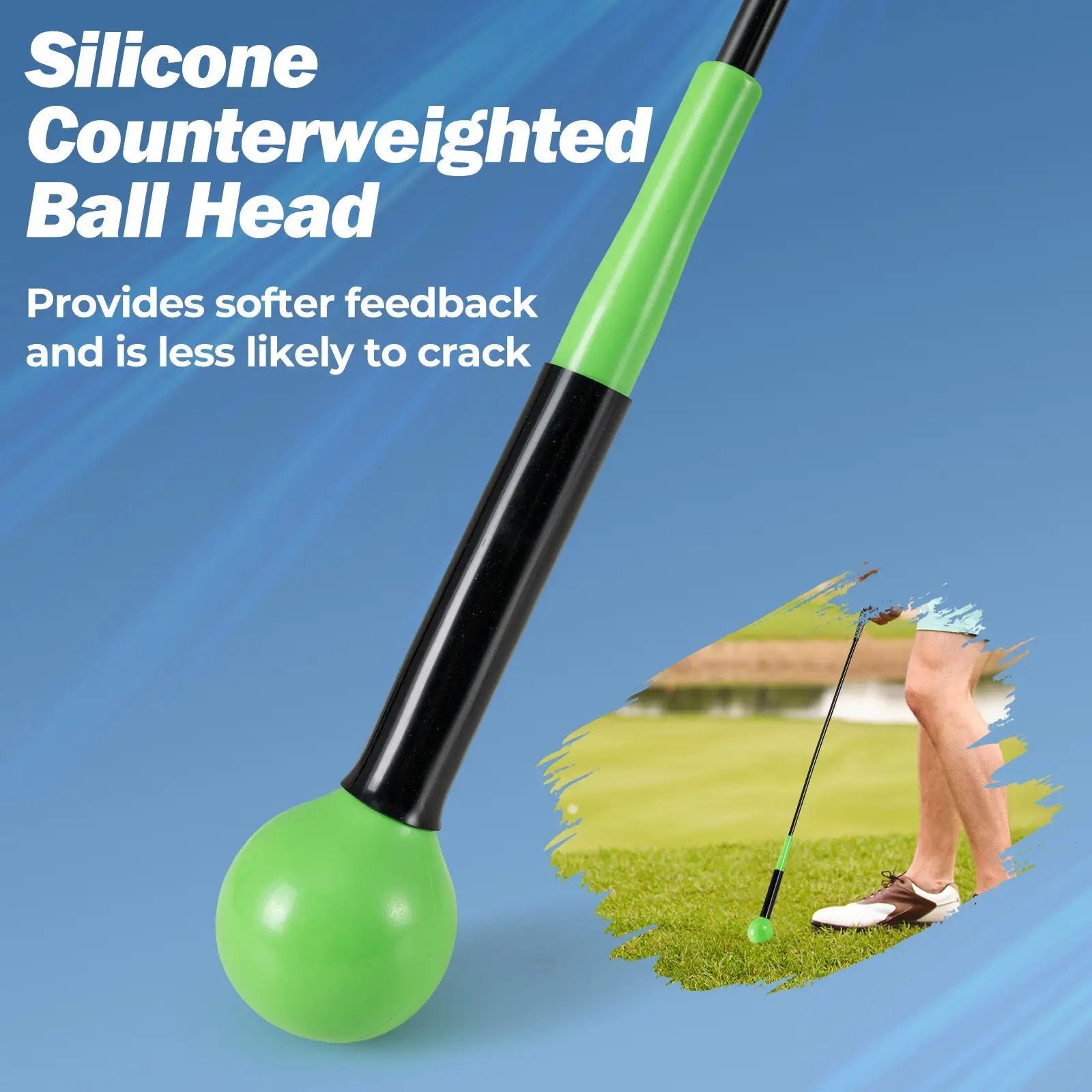 40 Inch Golf Swing Trainer Aid with Weighted Head for Grip Rhythm Balance by DirectDeals