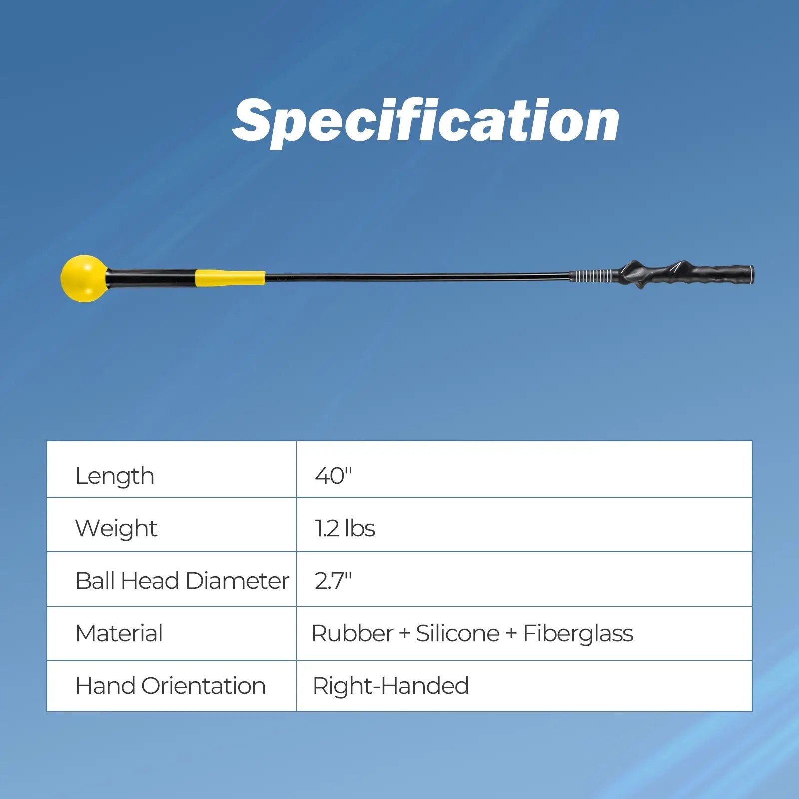 40 Inch Golf Swing Trainer Aid with Weighted Head for Grip Rhythm Balance by DirectDeals
