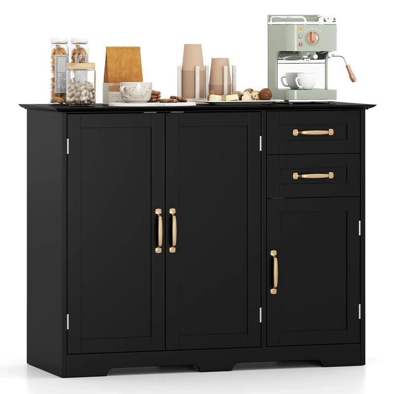 40 Inch Modern Kitchen Sideboard Buffet Cabinet with 2 Drawers and Adjustable Shelf by DirectDeals