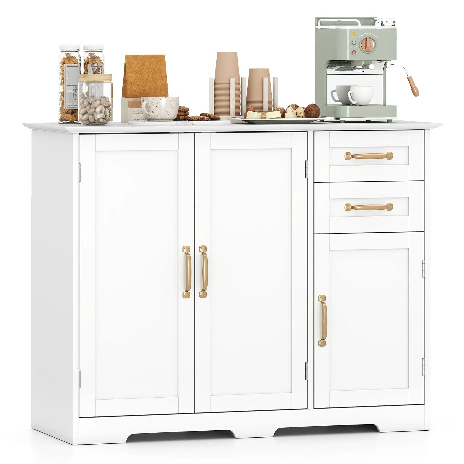 40 Inch Modern Kitchen Sideboard Buffet Cabinet with 2 Drawers and Adjustable Shelf by DirectDeals