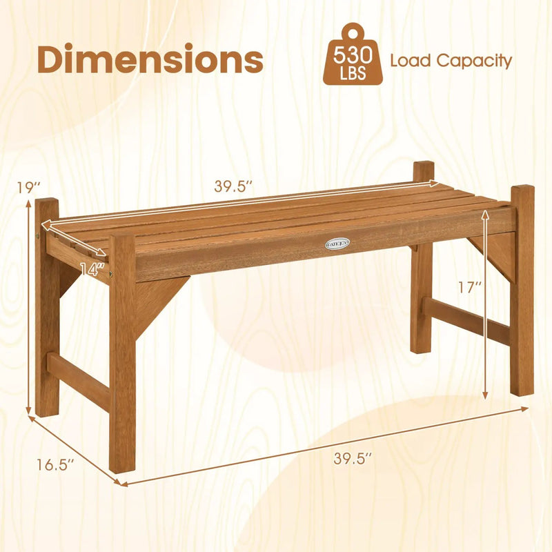 40-Inch Outdoor Bench with Contoured Seat - Set of 2 by DirectDeals