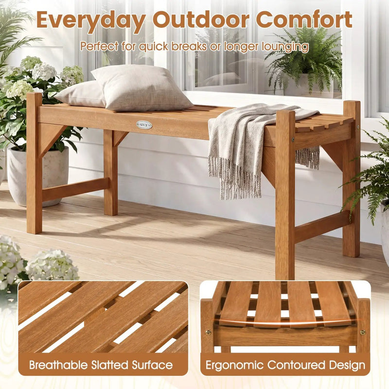 40-Inch Outdoor Bench with Contoured Seat - Set of 2 by DirectDeals