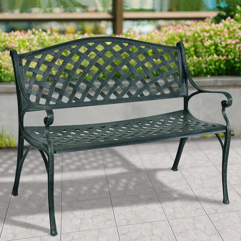 40 Inch Outdoor Aluminum Antique Garden Patio Bench by DirectDeals