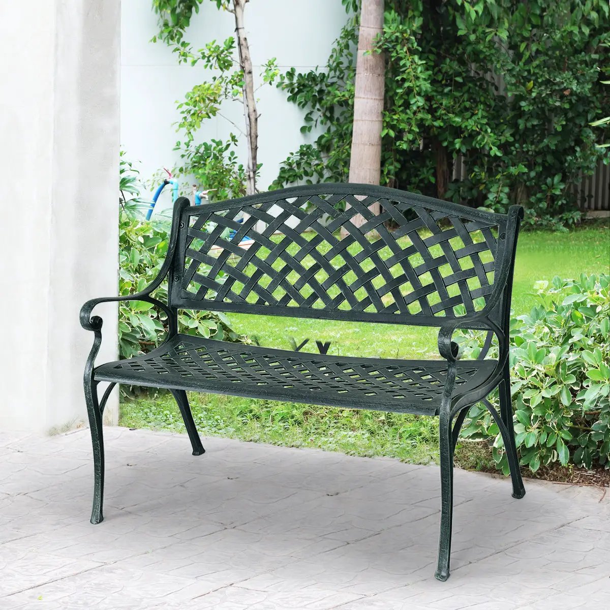 40 Inch Outdoor Aluminum Antique Garden Patio Bench by DirectDeals