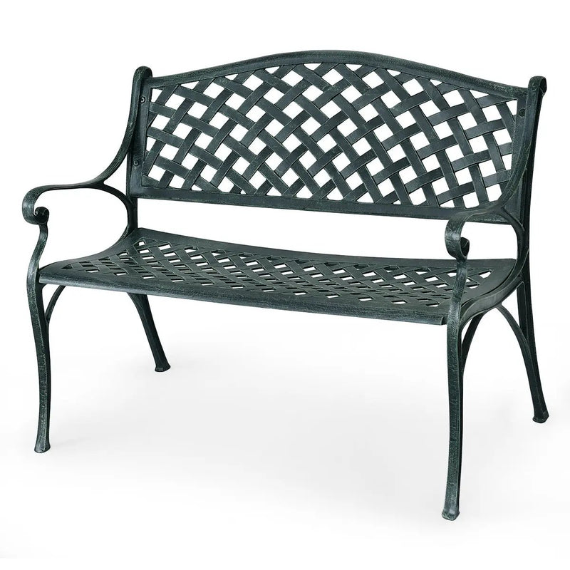 40 Inch Outdoor Aluminum Antique Garden Patio Bench by DirectDeals