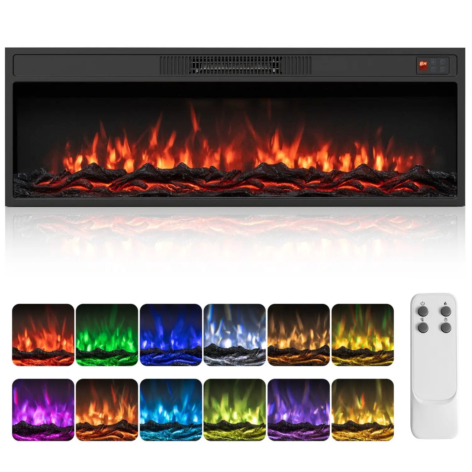 Recessed Electric Fireplace Heater with Remote Control by DirectDeals