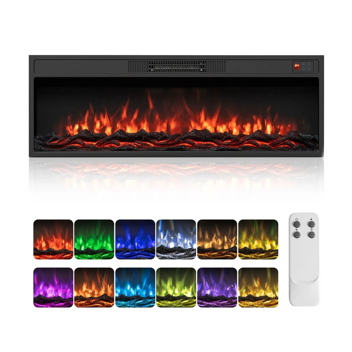 Recessed Electric Fireplace Heater with Remote Control by DirectDeals
