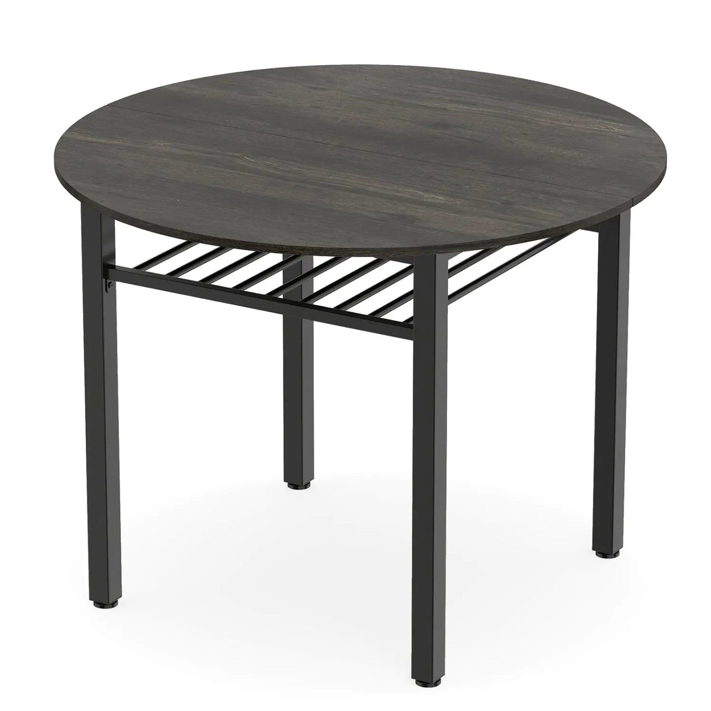 40" Round Dining Table with Storage Shelf for 4 People by DirectDeals
