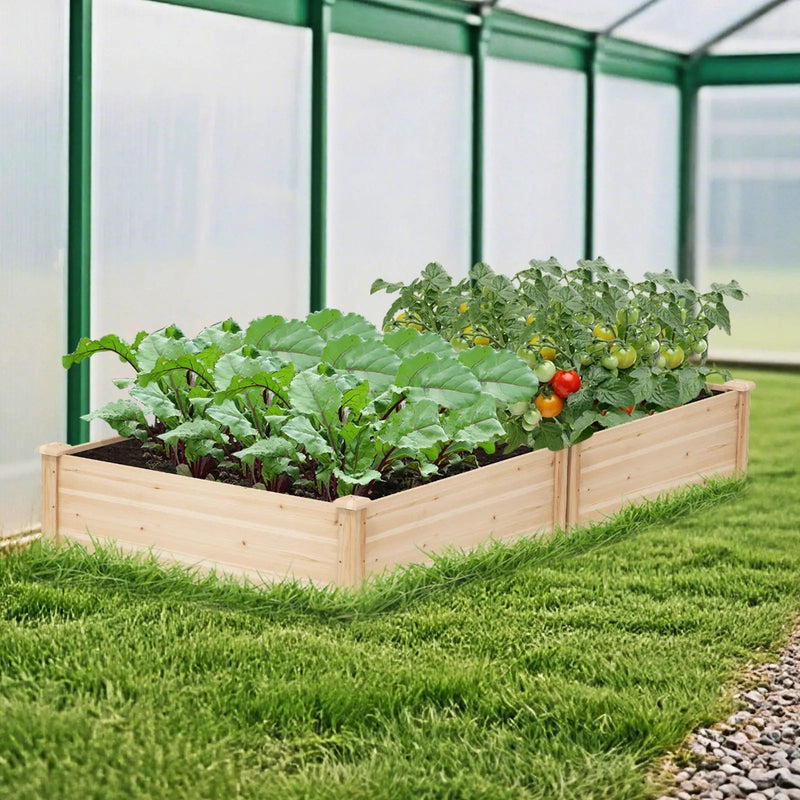 40" x 40" Outdoor Wood Raised Garden Bed-Natural by DirectDeals
