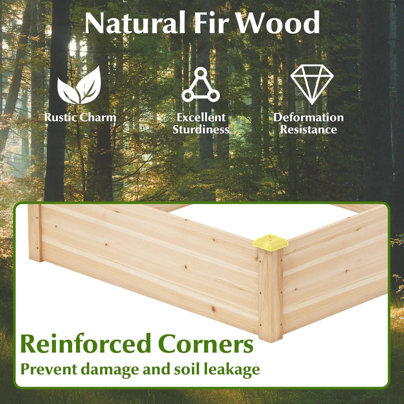 40" x 40" Outdoor Wood Raised Garden Bed-Natural by DirectDeals