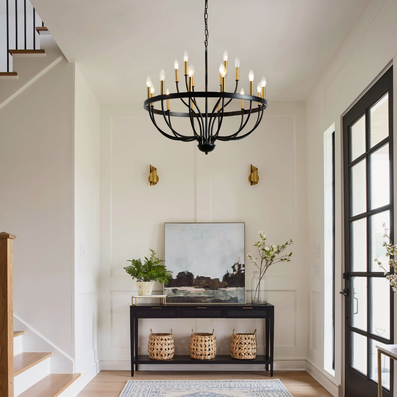 18-Light Industrial Iron Candle Chandelier by HouseOfZazla