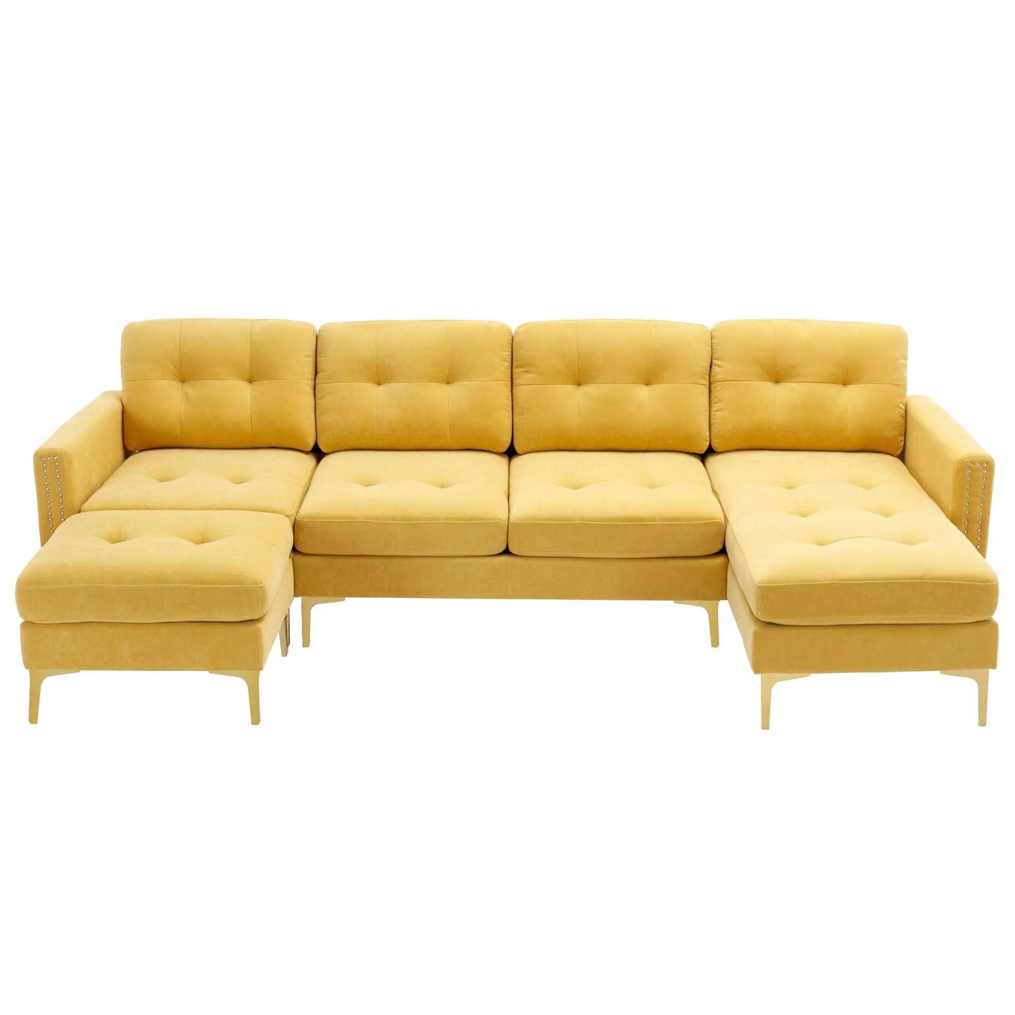 Modern L - Shape Convertible Sectional Sofa With Movable Ottoman by HouseOfZazla
