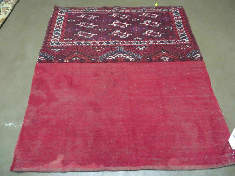 2.5' X 4' Antique Handmade Bokhara Turkoman Yamud Wool Rug Kilim Backing NICE by Jewel Rugs
