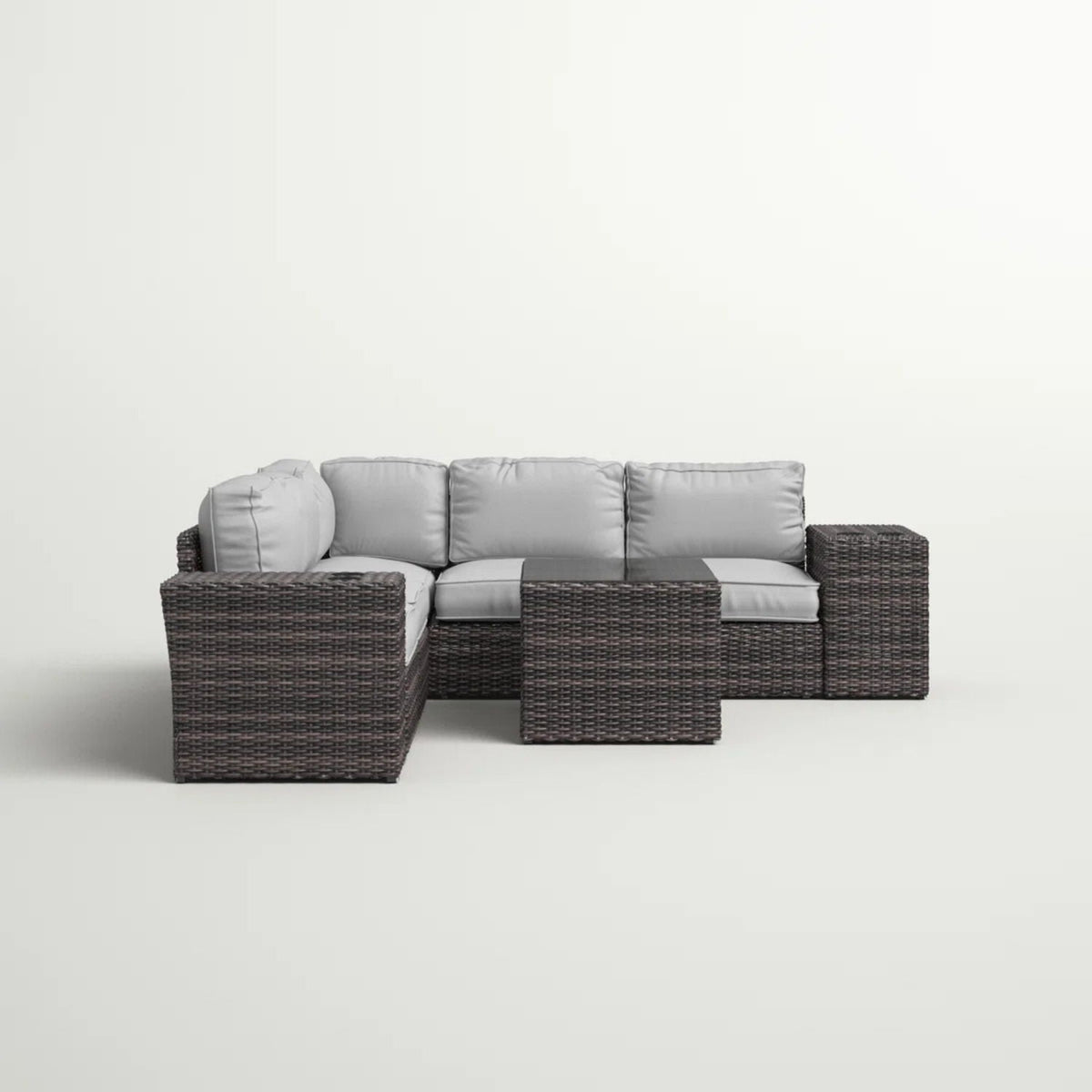 Modern Patio Rattan Sectional Set with Cushions - Multiple Set Options, photo 32 of 40