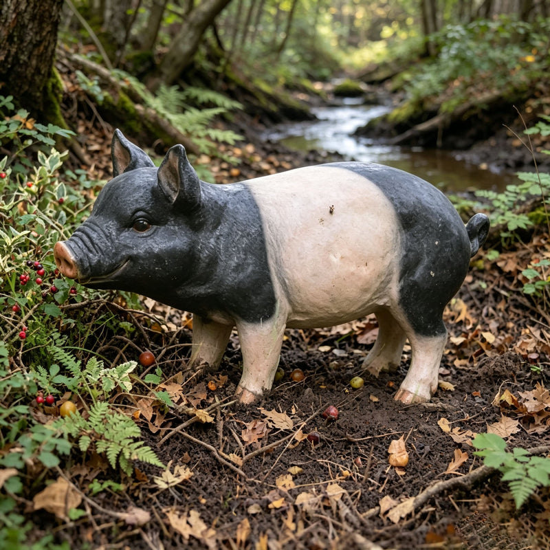 Garden Pig Statues Outdoor Decor with Realistic Hand-Painted Finish - Resin, photo 6 of 10