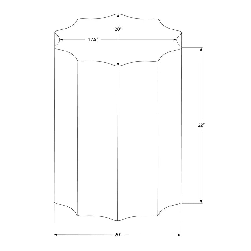 Drum Accent Side Table, Stylish Scalloped Design by Unique Piece Furniture
