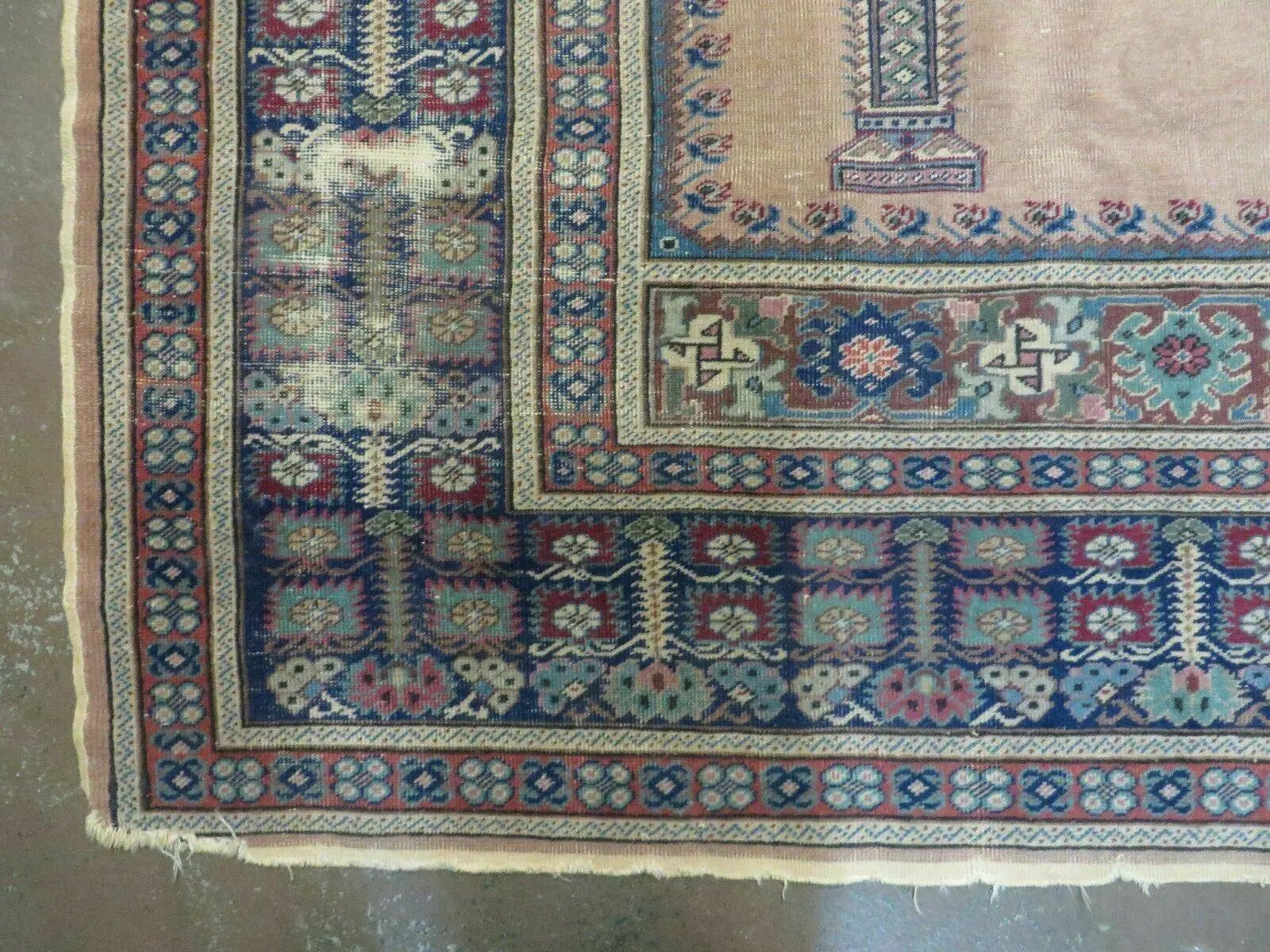4' X 6' Antique Handmade Turkish Mehrab Prayer Wool Rug Lantern Beautiful by Jewel Rugs