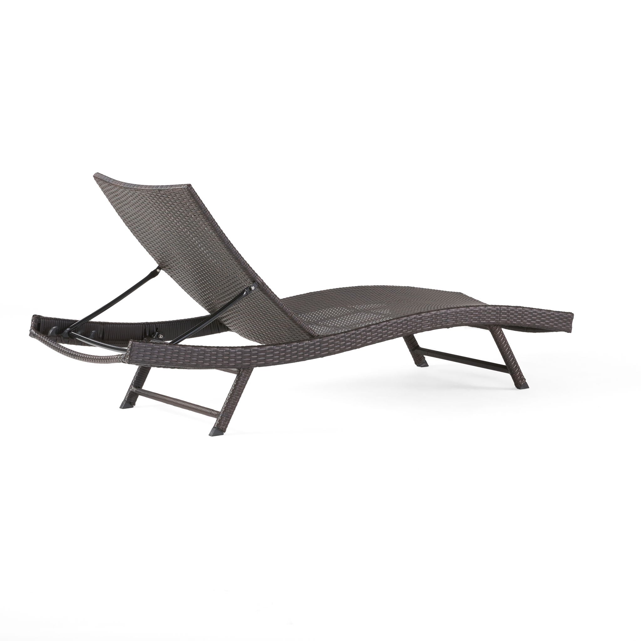 Kauai Modern Style PE Wicker Chaise Lounge - Brown Multi by HouseOfZazla