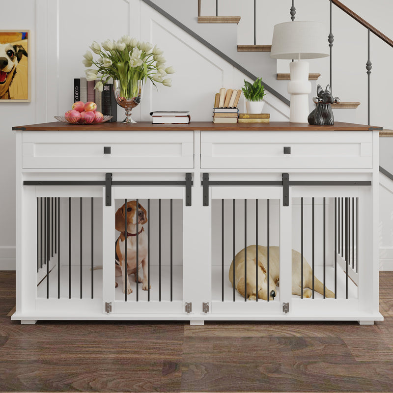 63'' Large Dog Crate Furniture for Double Dog, photo 10 of 10