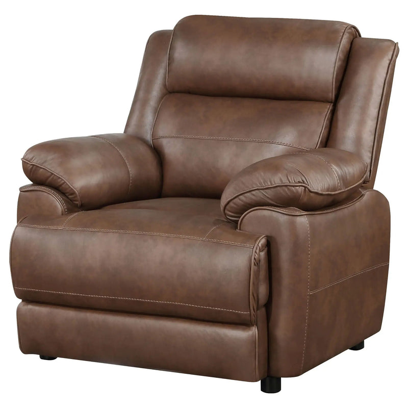 Ellington Upholstered Padded Arm Accent Chair Dark Brown by Unique Piece Furniture
