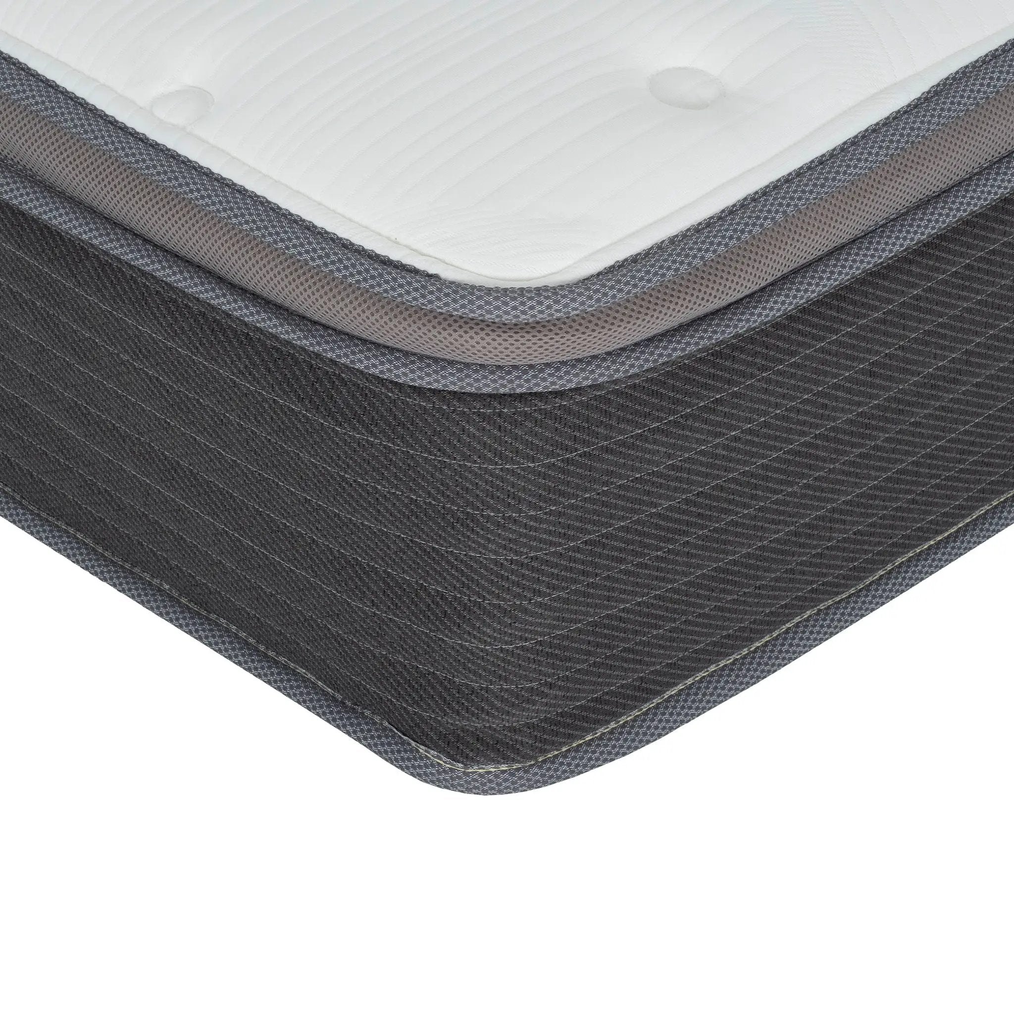 12'' Hybrid Mattress In A Box, Plush Gel Memory Foam Mattress Top With Pocket Coil Base - Gray / White - Queen by Unique Piece Furniture