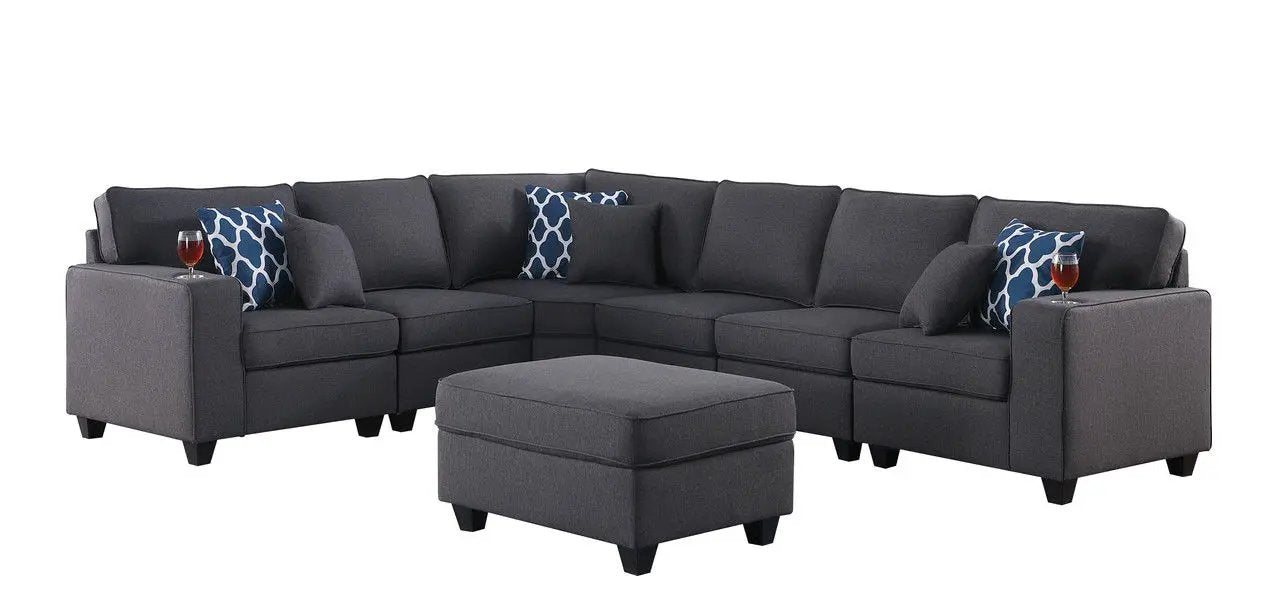 Cooper - Sectional Sofa With Ottomans And Cupholder by HouseOfZazla