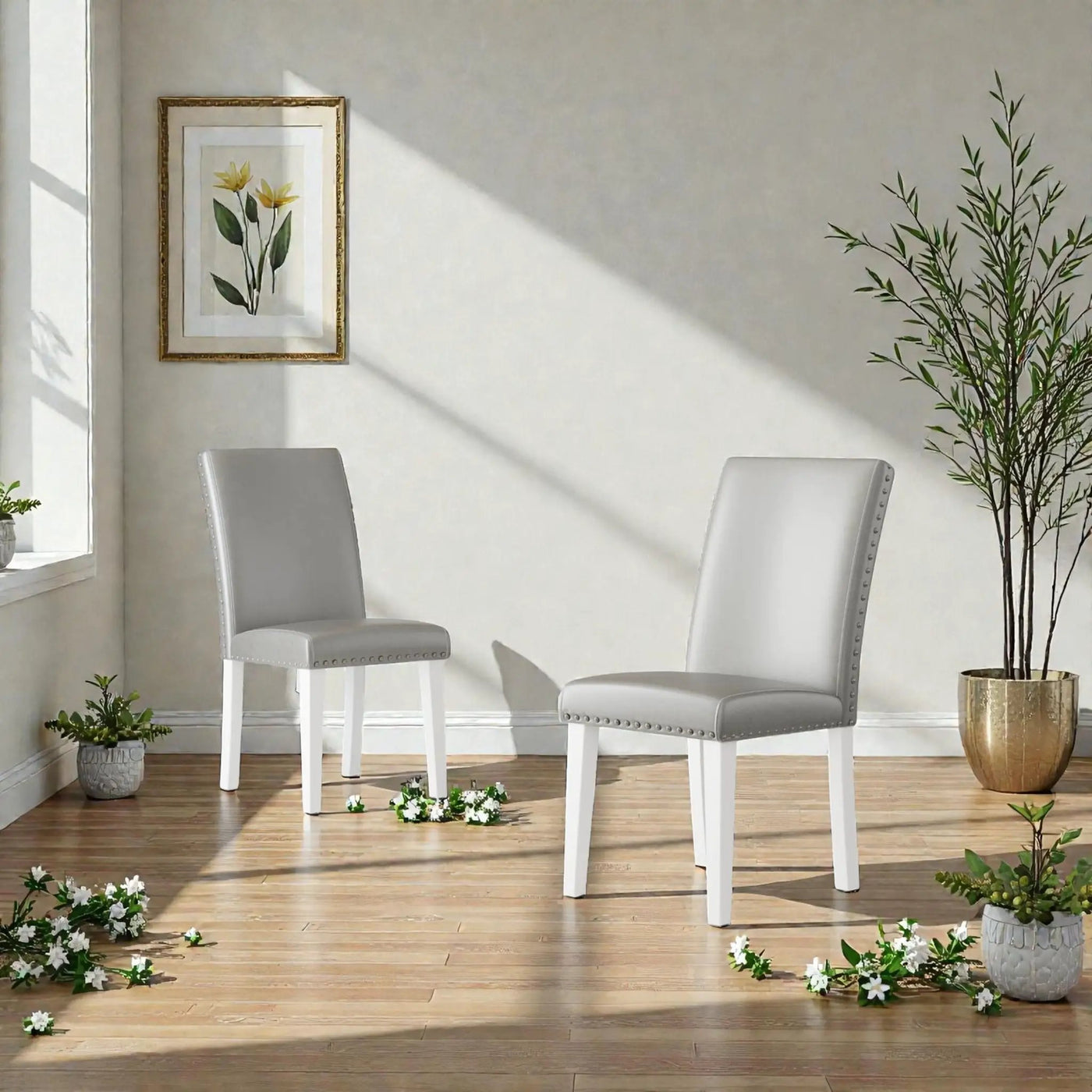 Upholstered Dining Chair With High Back Design (Set of 2) by HouseOfZazla