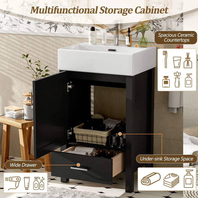 Bathroom Vanity With Sink, Frame And Drawer by Unique Piece Furniture