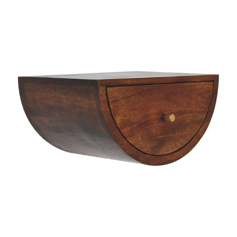 Solid Wood Chestnut Crescent Floating Nightstand by HouseOfZazla