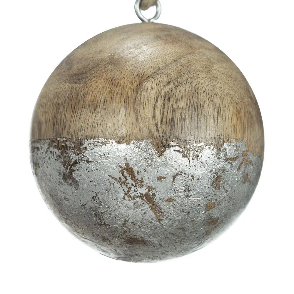 Christmas Ball Ornaments, Wood Decorative Hanging Ball Christmas Tree Ornaments For Holiday Party Decorations by HouseOfZazla