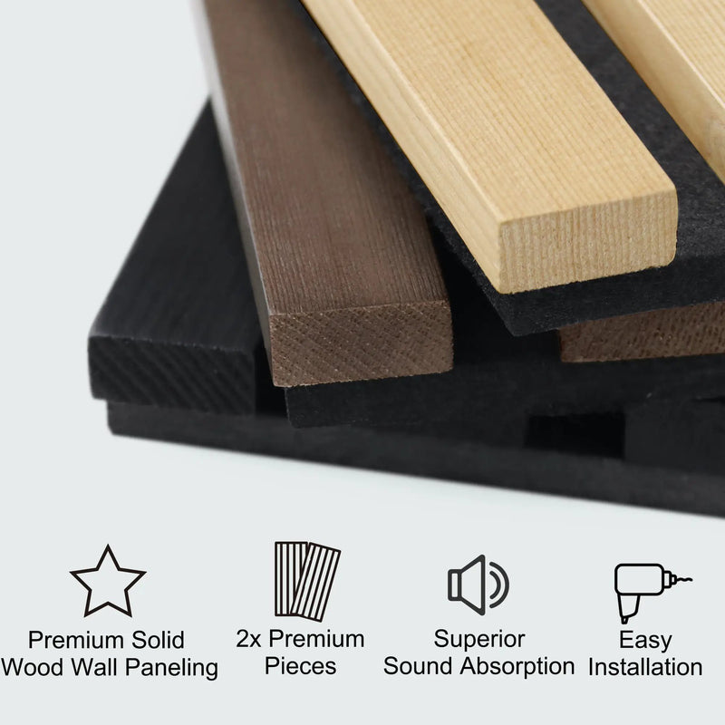 2 Pack Acoustic Solid Wood Wall Panels by HouseOfZazla
