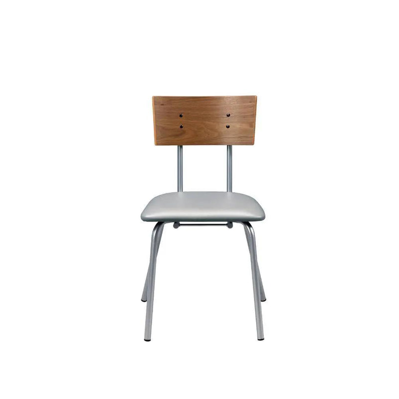 Jurgen - Side Chair (Set of 2) - Gray Synthetic Leather, Oak & Silver by Unique Piece Furniture