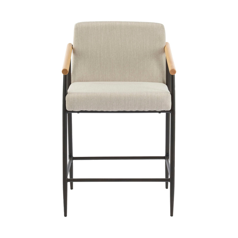 Mid Century Modern Counter Stool Set With Iron Frame