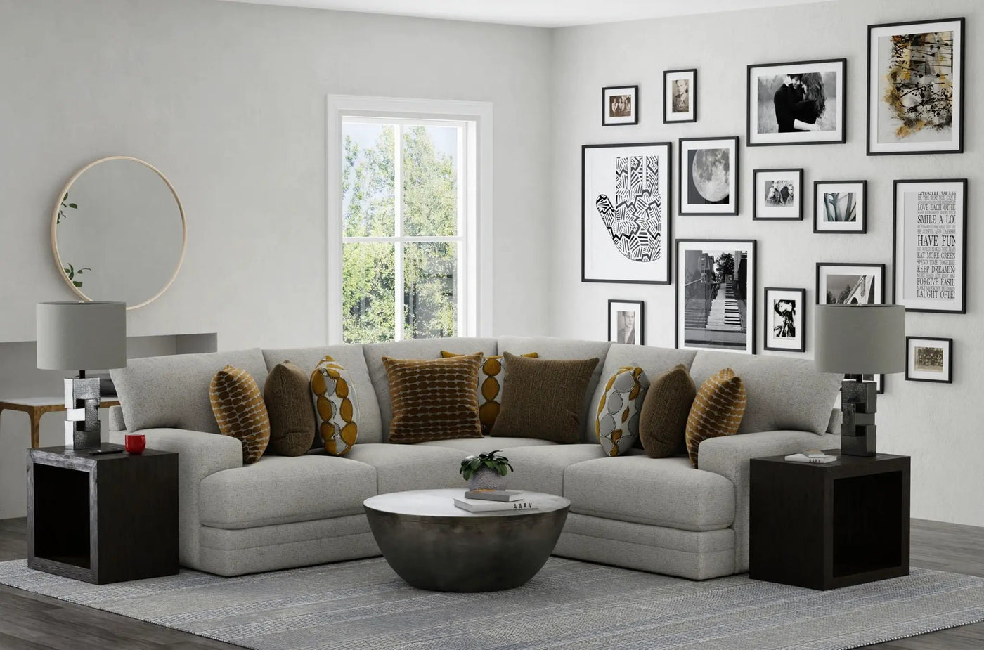 Tori - Sectional With Comfort Coil Seating And Accent Pillows Included by Unique Piece Furniture