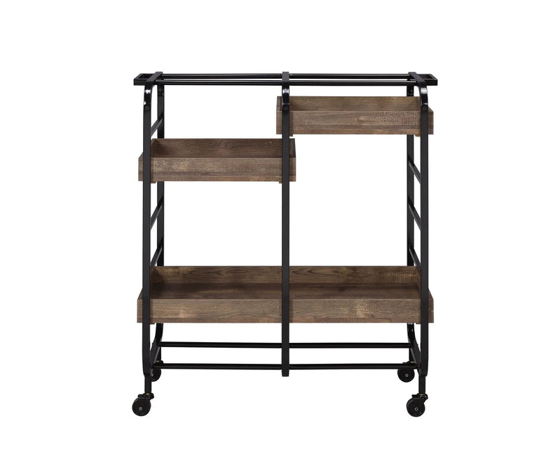 Vorrik - Serving Cart - Black / Walnut by Unique Piece Furniture