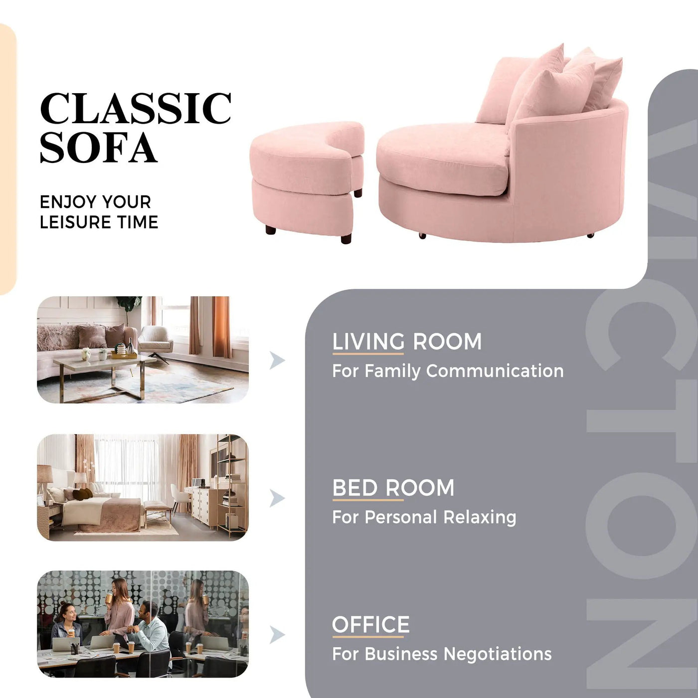 360° Swivel Accent Barrel Chair With Storage Ottoman & 4 Pillows, Modern Leisure Chair Round Accent For Living Room by Unique Piece Furniture