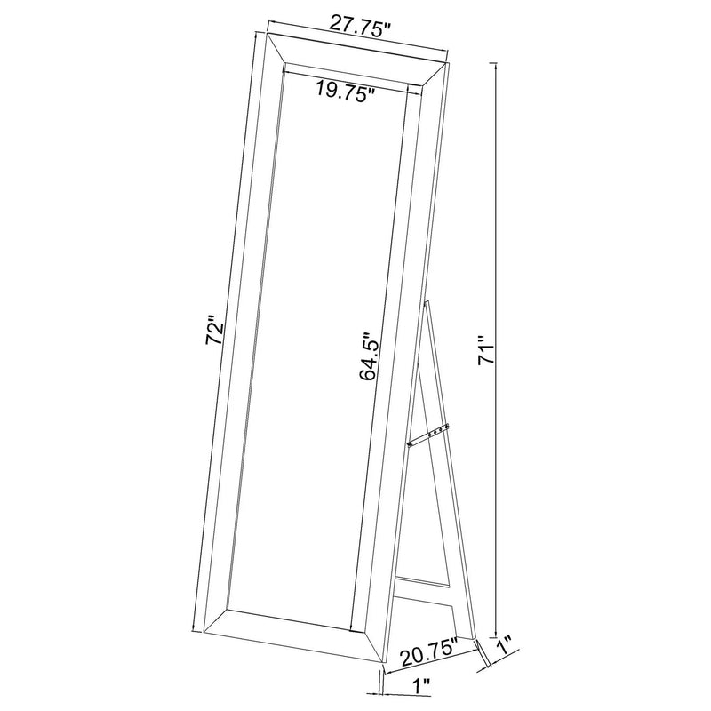 Cadence Tempered Glass Full Length Mirror White High Gloss by Unique Piece Furniture