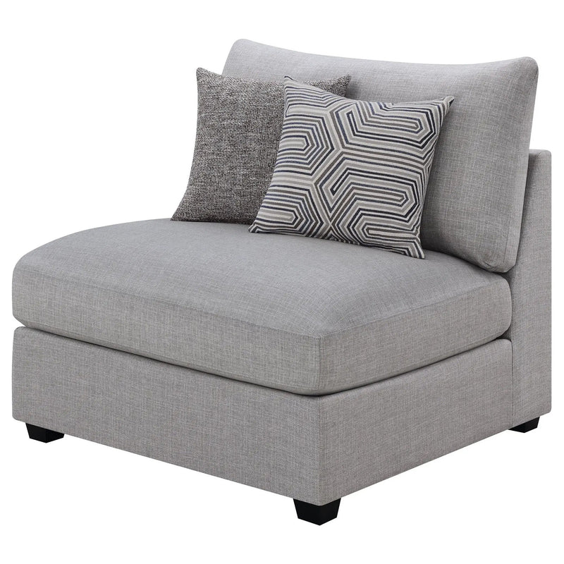 Cambria Upholstered Armless Chair Grey by Unique Piece Furniture