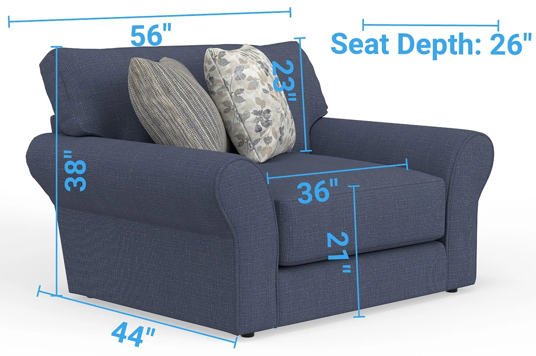 Cape May - Chair & 1/2 - Denim by Unique Piece Furniture