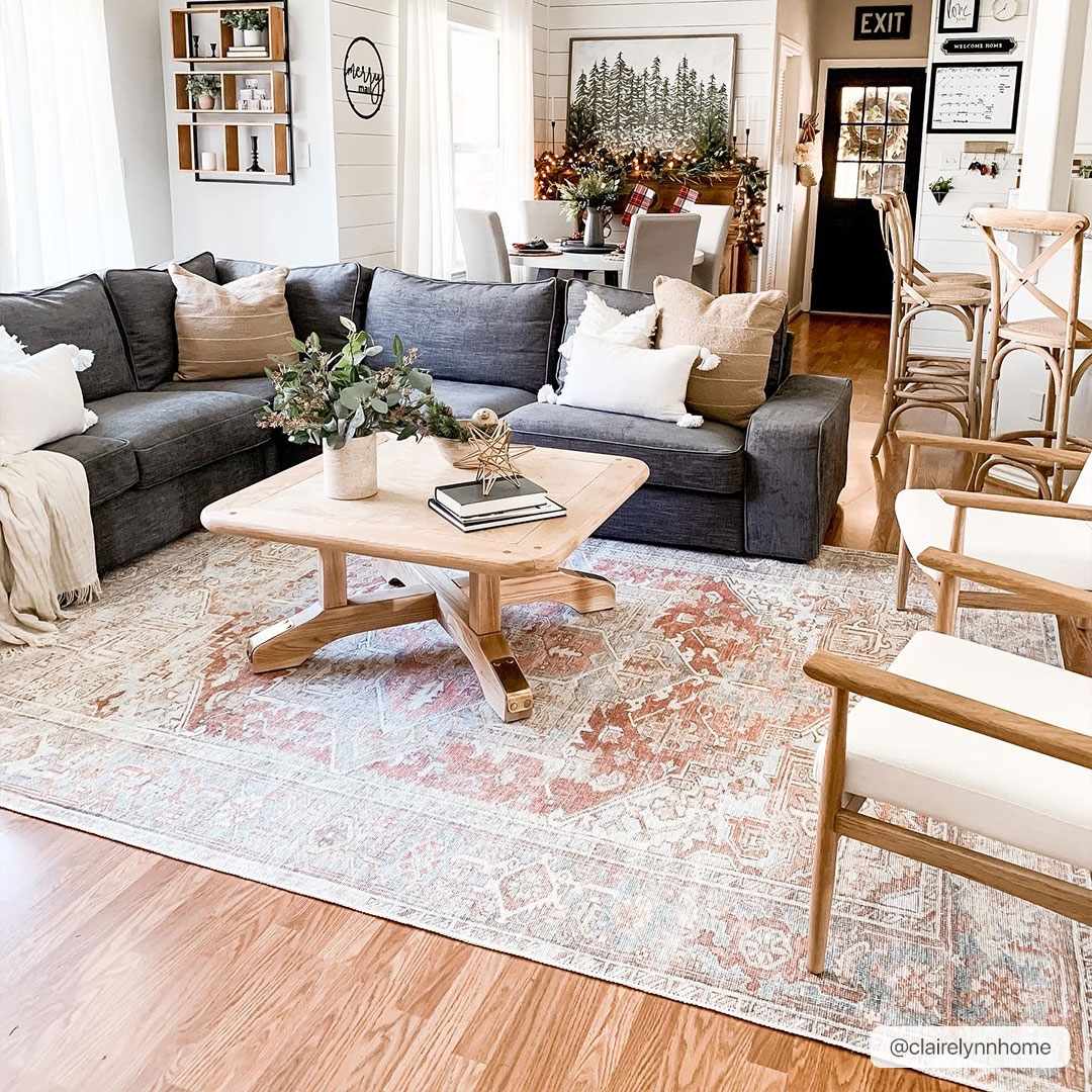 Rust Maayon Washable Rug by Boutique Rugs