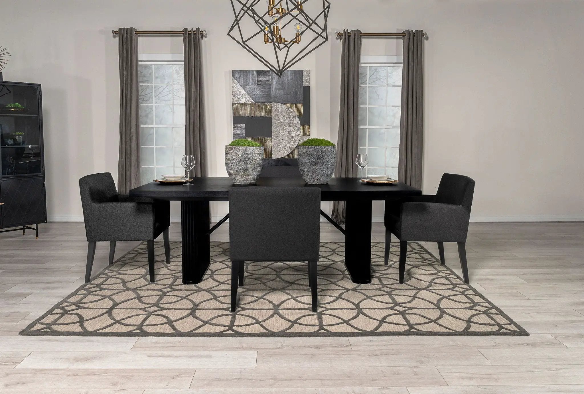 Catherine 5-piece Rectangular Dining Table Set Black by Unique Piece Furniture