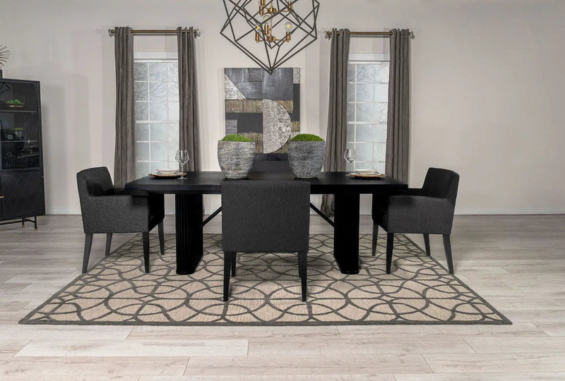 Catherine 5-piece Rectangular Dining Table Set Black by Unique Piece Furniture