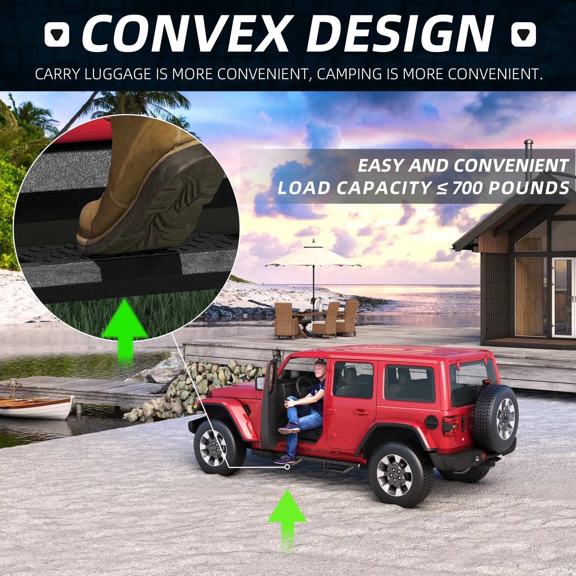 Two Stairs Running Boards Side Steps for Jeep Wrangler JK by HouseOfZazla