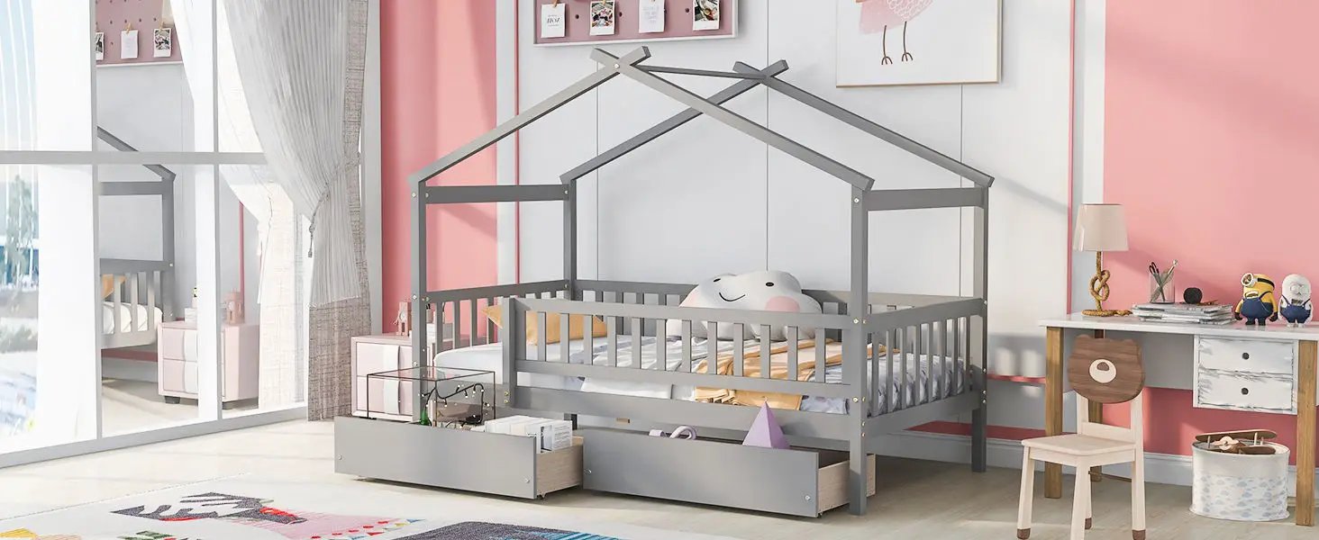 House Bed With 2 Drawers by HouseOfZazla
