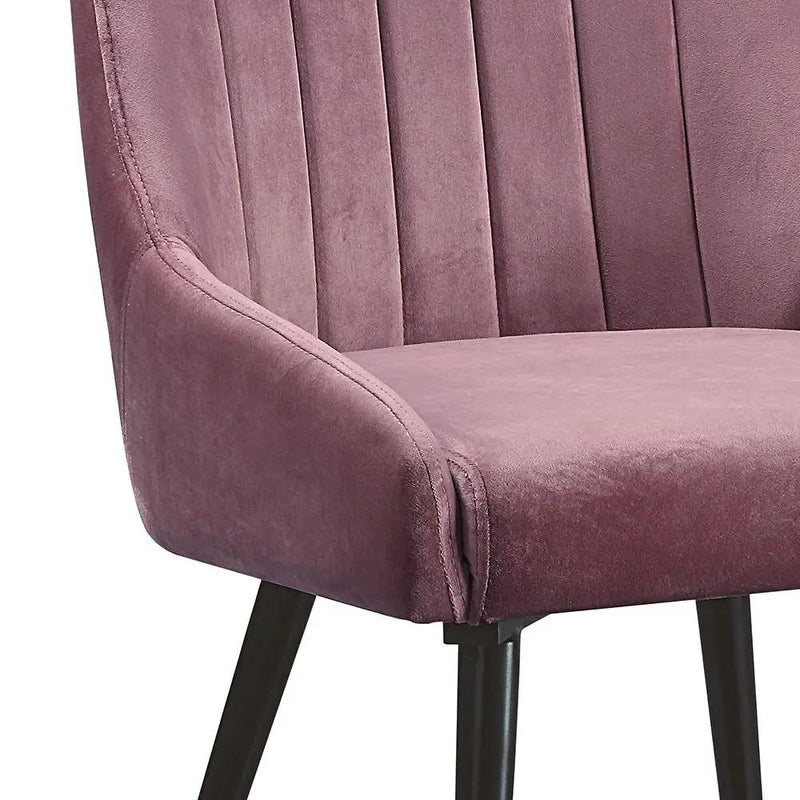 Riley - Side Chair (Set of 2) - Pink Fabric & Black by Unique Piece Furniture