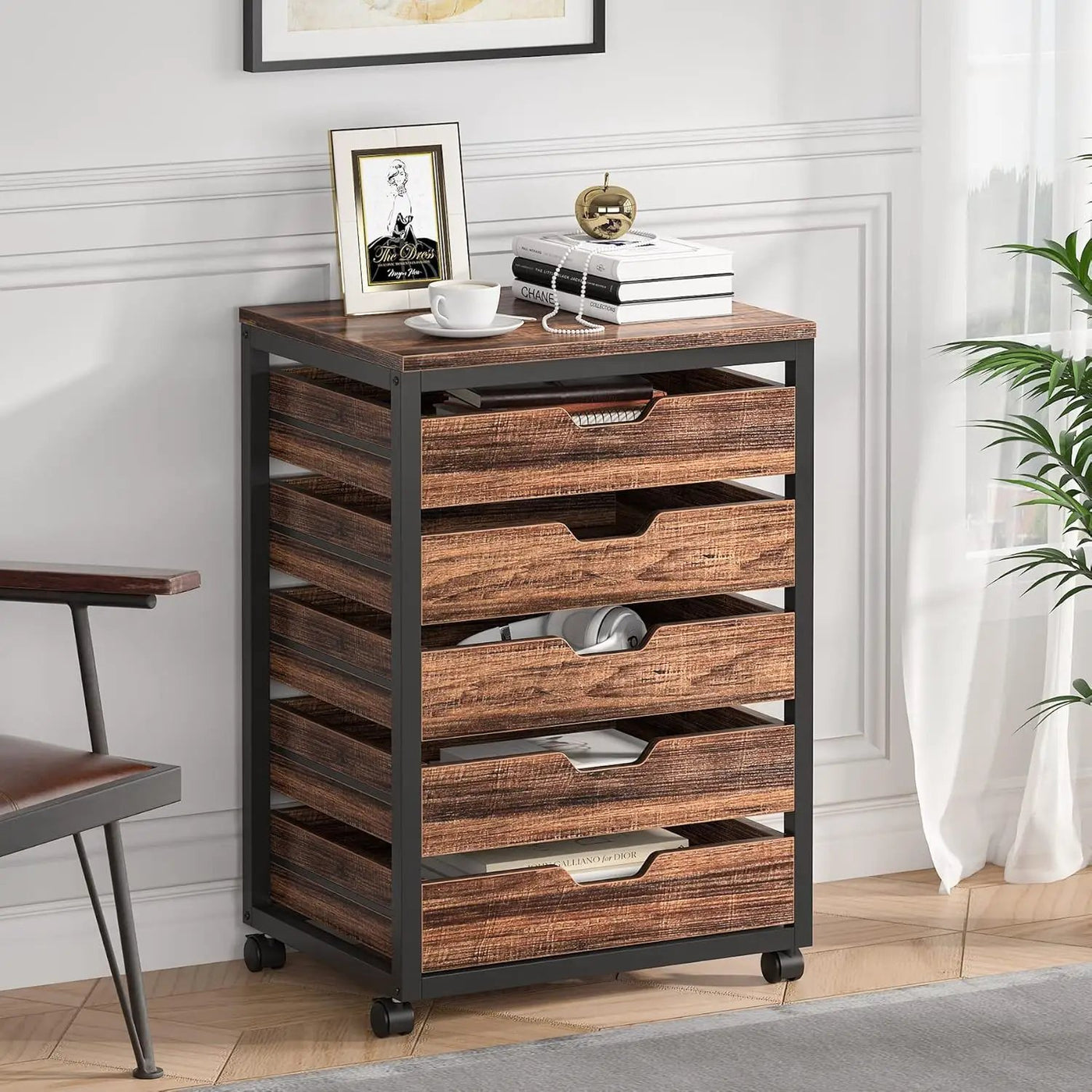 Storage Chest With Wheels, Mobile Drawer Unit by HouseOfZazla