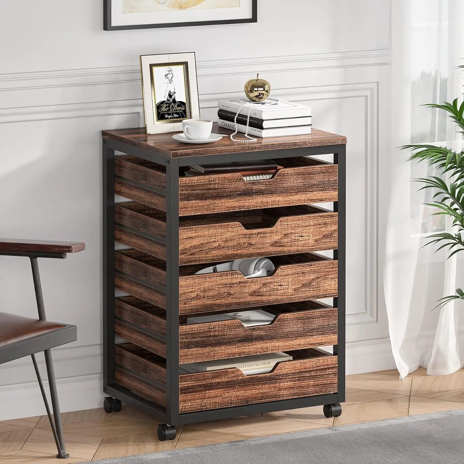 Storage Chest With Wheels, Mobile Drawer Unit by HouseOfZazla