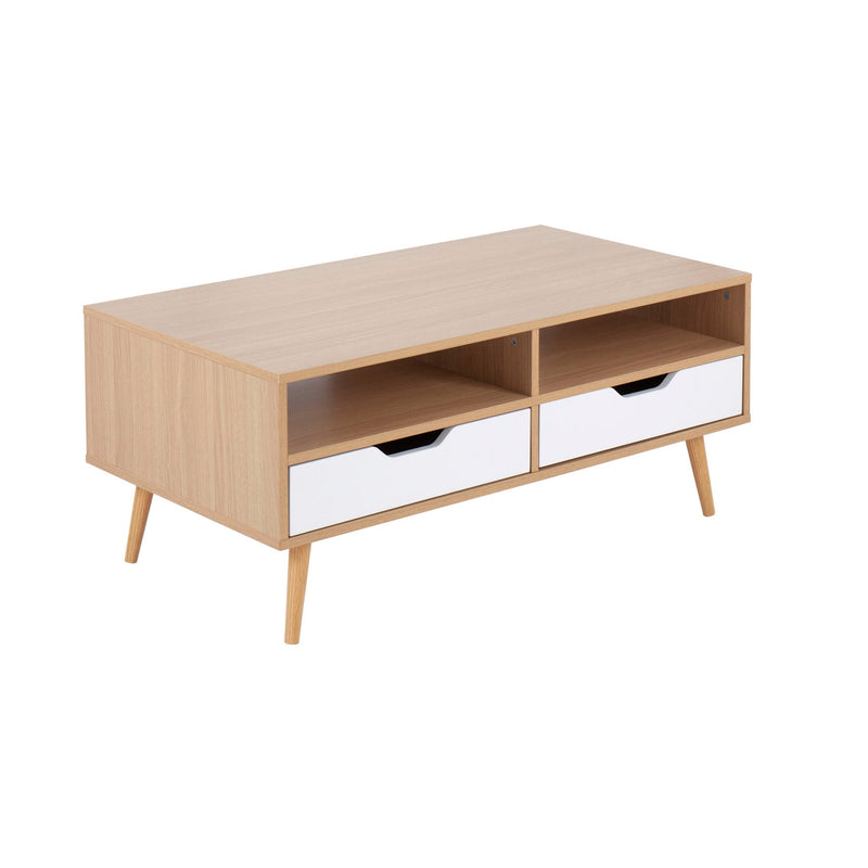 Astro - Contemporary Coffee Table - Natural / White by Unique Piece Furniture