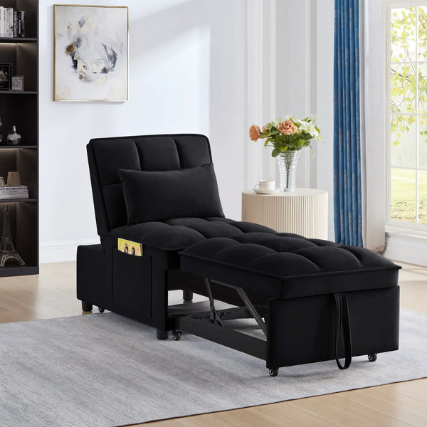4 in1 Multi-Function Single Sofa Bed with Storage Pockets