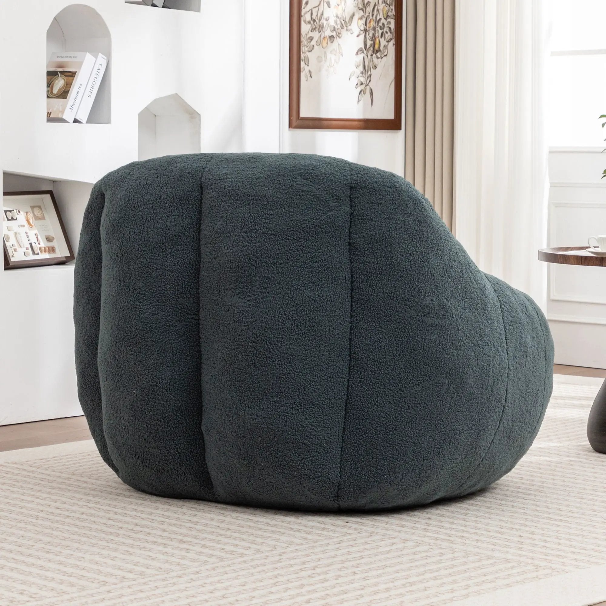 Comfy Bean Bag Chair With Memory Foam Filler, Tufted Soft by Unique Piece Furniture